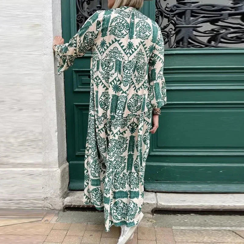Alice Ruiz™ Sukienka boho z dekoltem i nadrukiem