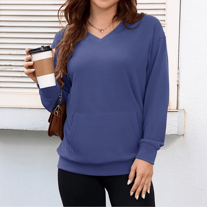 Assunta Mollo™ Wygodna bluza z kieszenią kangurek