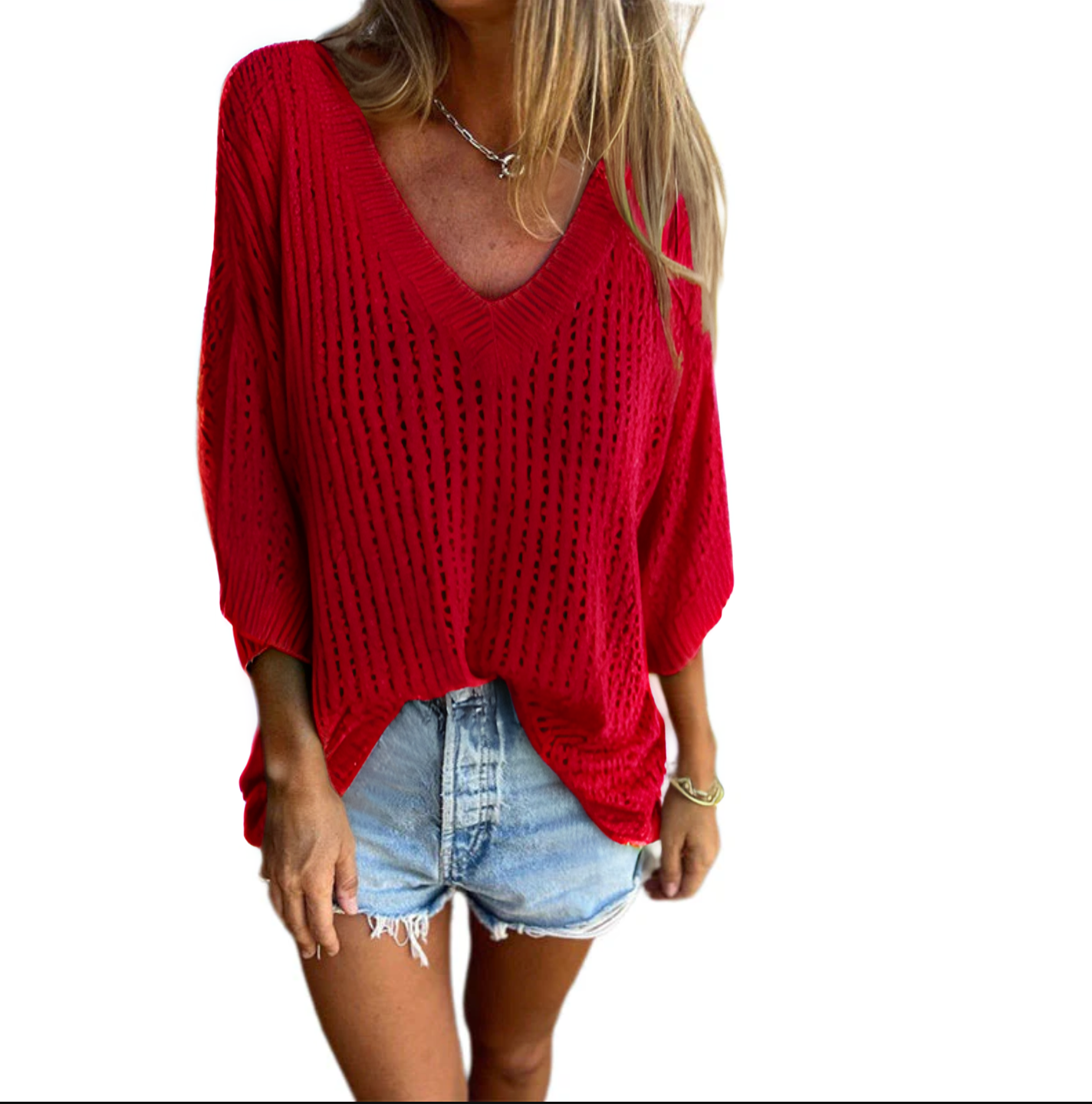 Aubree™️ Ażurowy szydełkowy top z dekoltem V