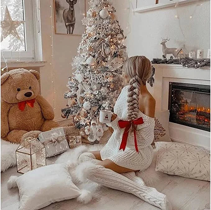 Aveline™ Wysokie wełniane skarpety z dzianiny