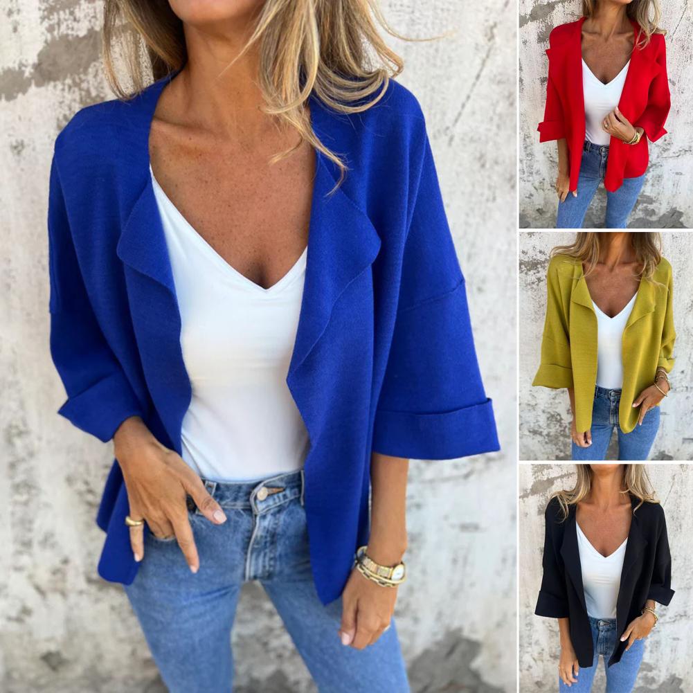 Aza Galati™ Casualowy kardigan ze sztucznego zamszu