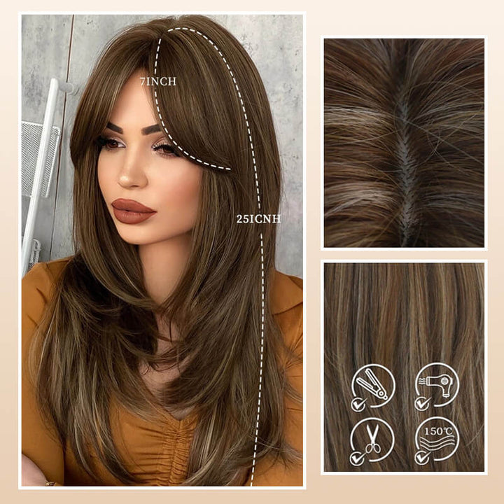 BangLuxe™ Długa peruka z cieniowaną grzywką