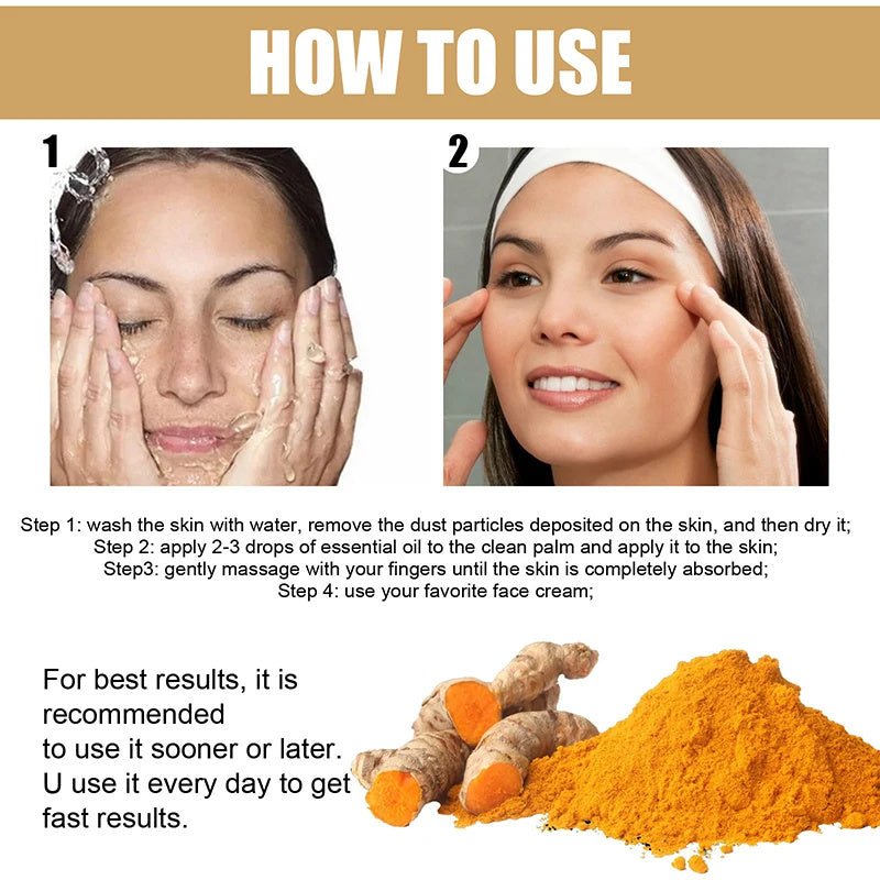 Bonatura+™️ Serum do twarzy z kurkumą | Odśwież swoją skórę i pozbądź się ciemnych plam na stałe!