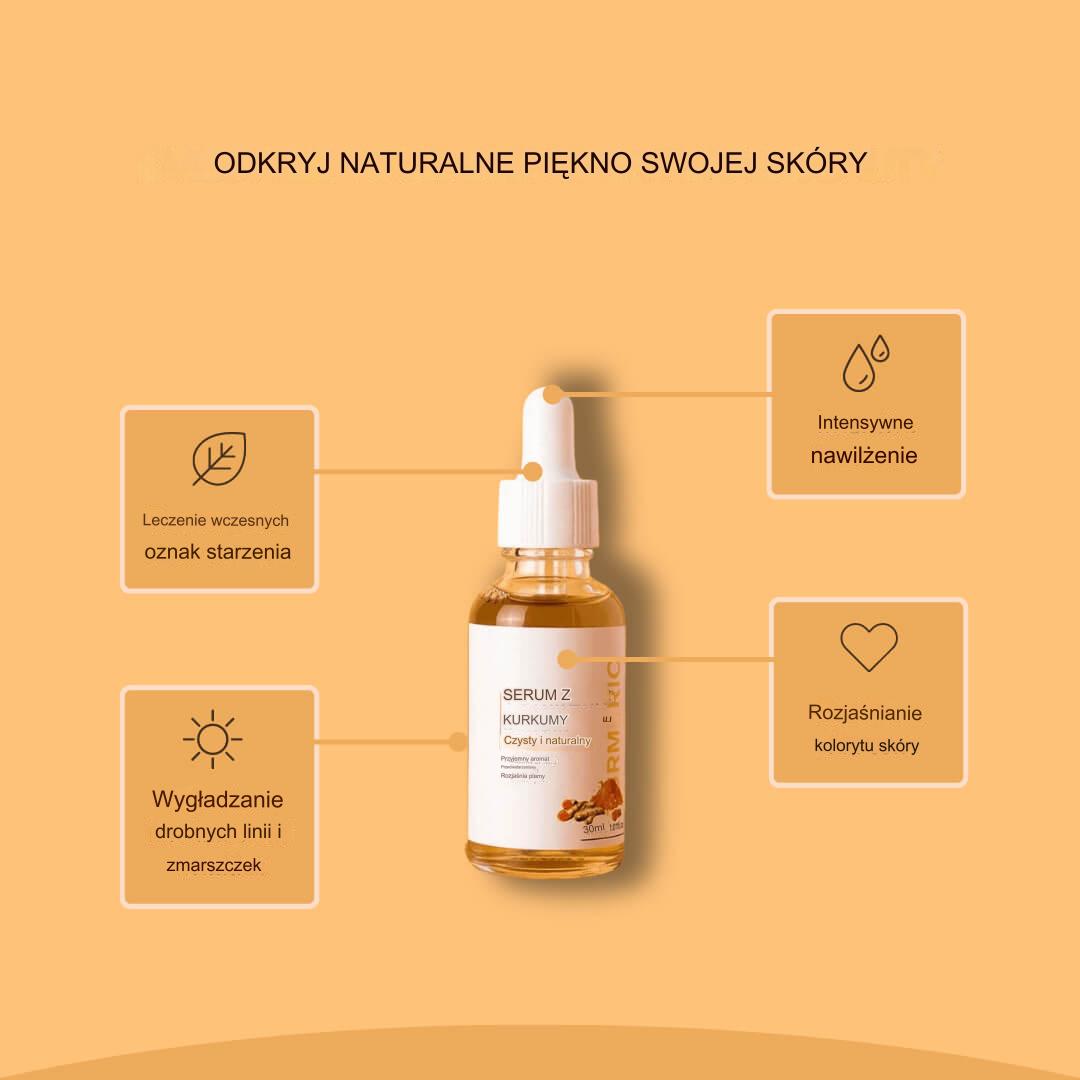Bonatura+™️ Serum do twarzy z kurkumą | Odśwież swoją skórę i pozbądź się ciemnych plam na stałe!
