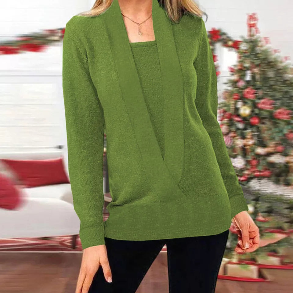 Cloe Balli™ Sweter damski w jednolitym kolorze z dzianiny