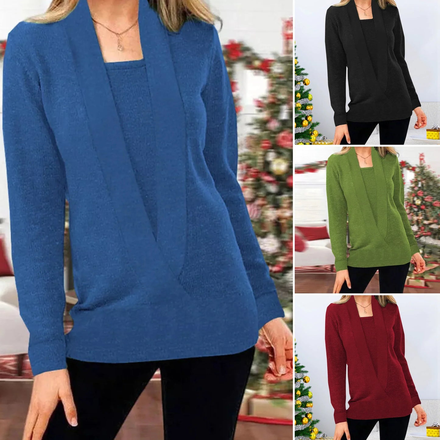Cloe Balli™ Sweter damski w jednolitym kolorze z dzianiny
