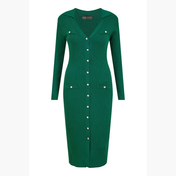 Corazón™ Dzianinowa sukienka midi zapinana na guziki