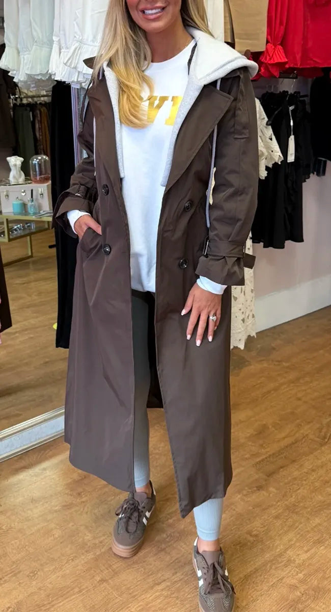 Dianora Francione™ Płaszcz damski z dużym kapturem