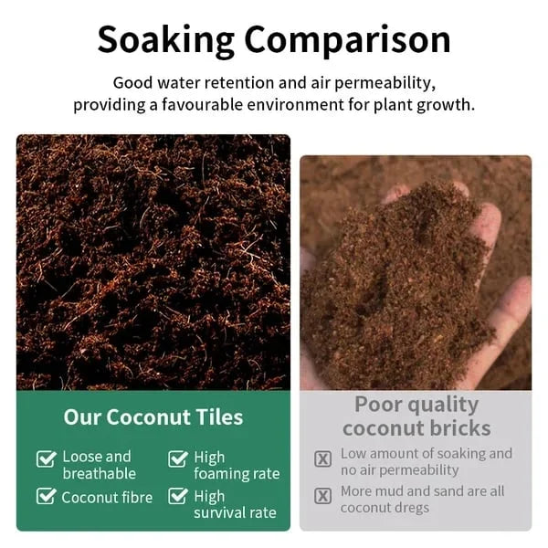 EcoBloom™ Wysokiej jakości organiczne cegły z włókna kokosowego dla roślin