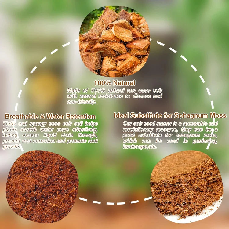 EcoBloom™ Wysokiej jakości organiczne cegły z włókna kokosowego dla roślin