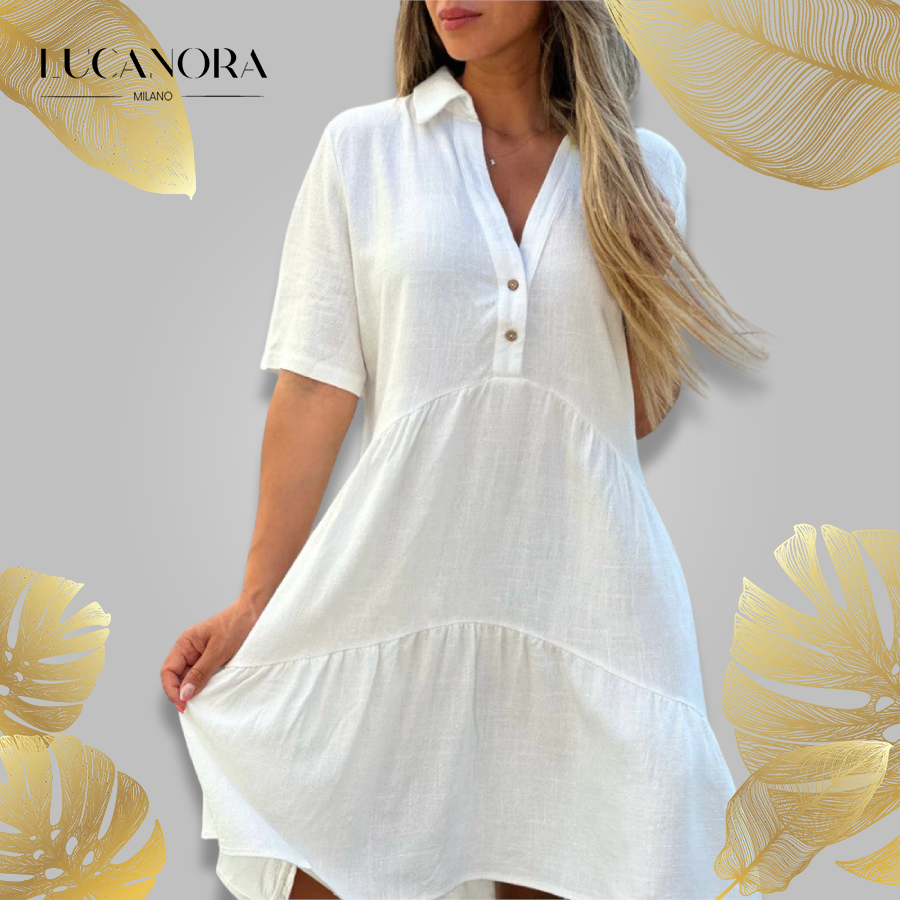 Eliza Philips™ Luźna sukienka z guzikami