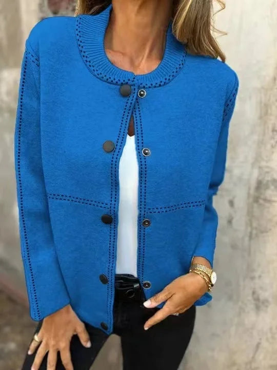 Elvira Torrisi™ Klasyczny dzianinowy kardigan typu bomber