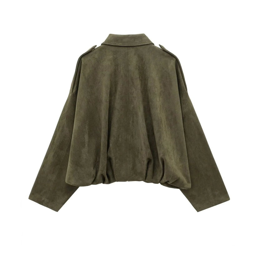 Galatea Martone™ Kurtka Oversized o zamszowym wykończeniu