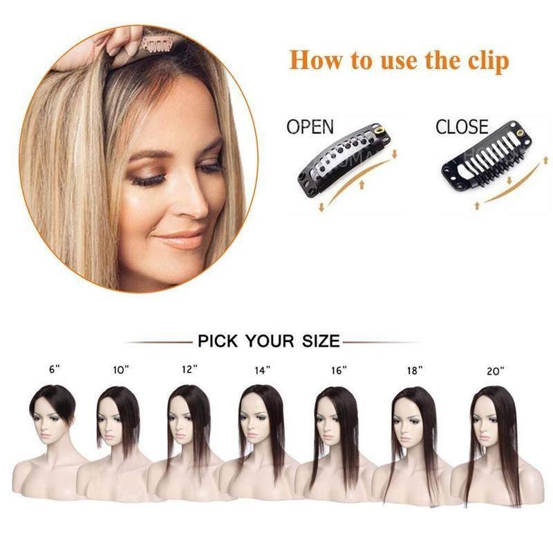 GlamTop™ Damski tupet clip-in z krótkimi włosami i grzywką
