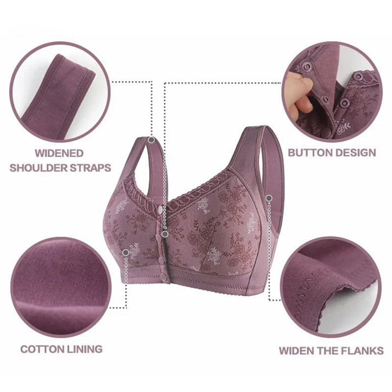 Glamorette Bra™ Biustonosz z guzikami z przodu