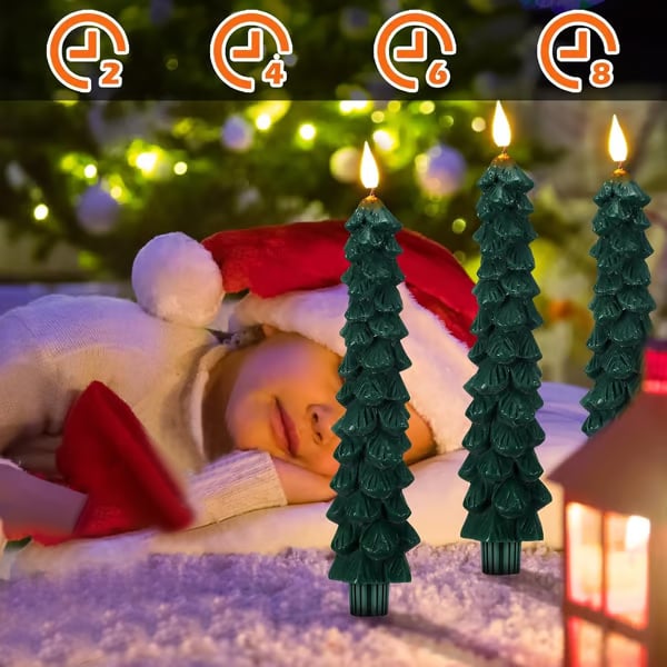 GlowTree™ Świece lodowe LED w kształcie choinki na Boże Narodzenie