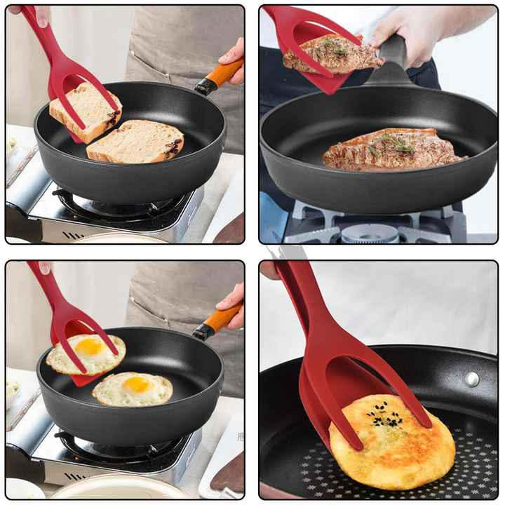 FlipTongs™ - Szpatułko-szczypce 2 w 1 do obracania jedzenia