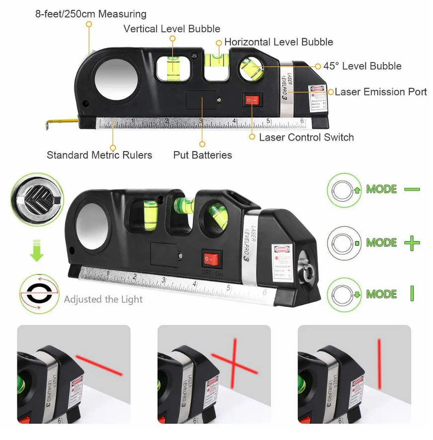 Levita Pro™ – Precyzyjna miarka laserowa z poziomicą