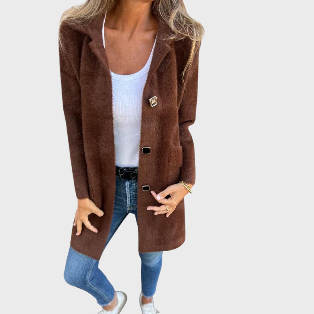 Luisa Murgo™ Elegancki kardigan z kołnierzem