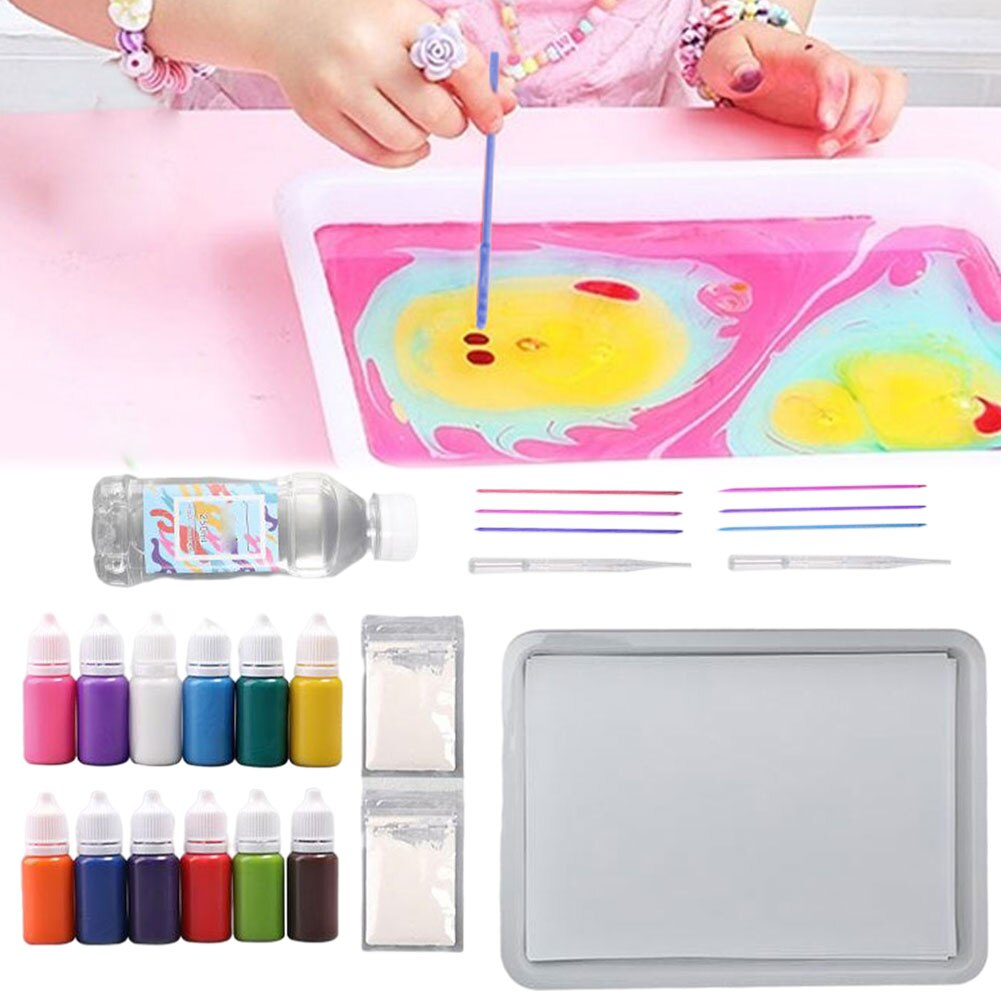 Marbling Paint Kit+™ Zestaw do malowania marmurowych wzorów | Twórz dzieła sztuki w kilka sekund!