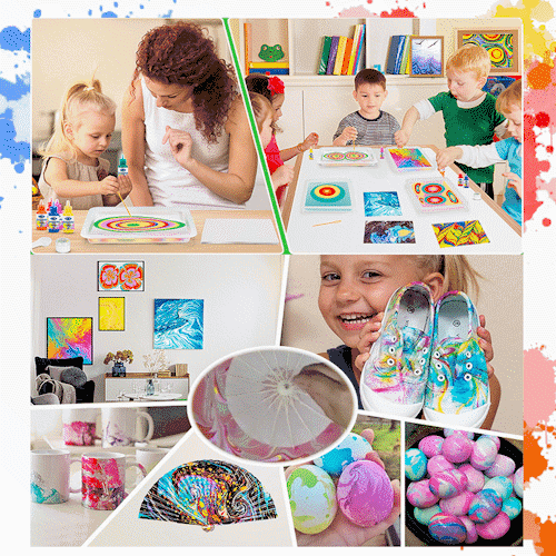 Marbling Paint Kit+™ Zestaw do malowania marmurowych wzorów | Twórz dzieła sztuki w kilka sekund!