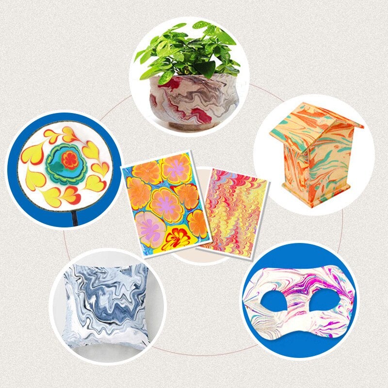 Marbling Paint Kit+™ Zestaw do malowania marmurowych wzorów | Twórz dzieła sztuki w kilka sekund!