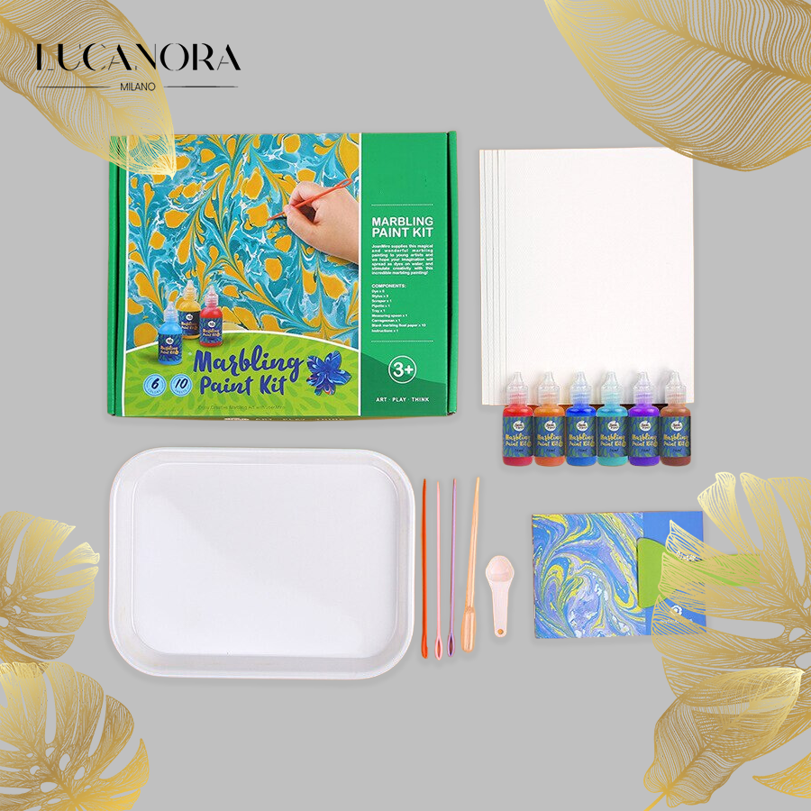 Marbling Paint Kit+™ Zestaw do malowania marmurowych wzorów | Twórz dzieła sztuki w kilka sekund!