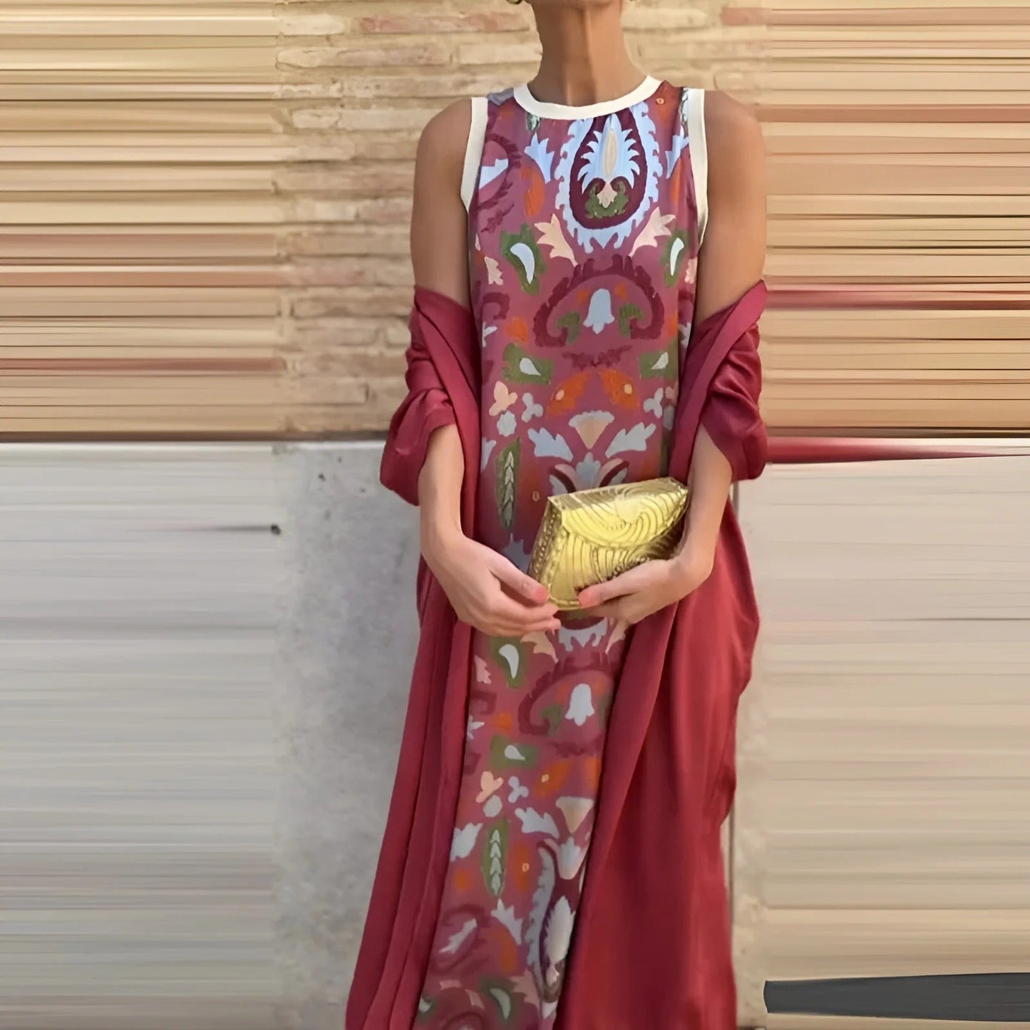 Maruta Fabrizi™ Damska sukienka maxi bez rękawów z dekoltem halter
