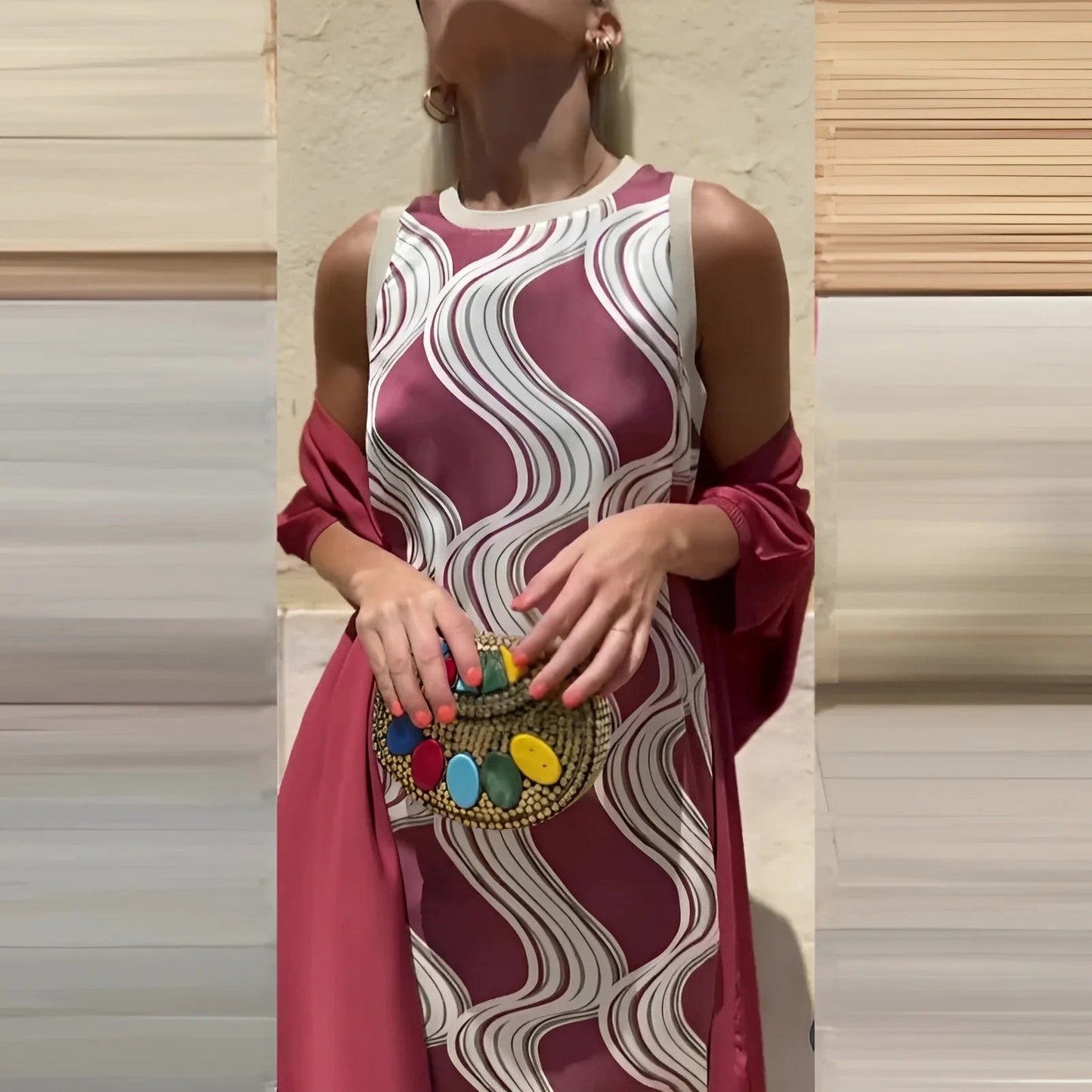 Maruta Fabrizi™ Damska sukienka maxi bez rękawów z dekoltem halter