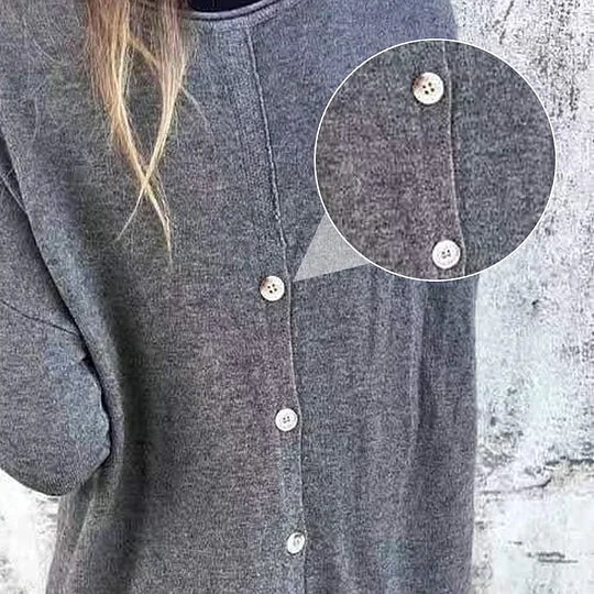 Miriam Fina™ damska luźna bluzka z długim rękawem w jednolitym kolorze