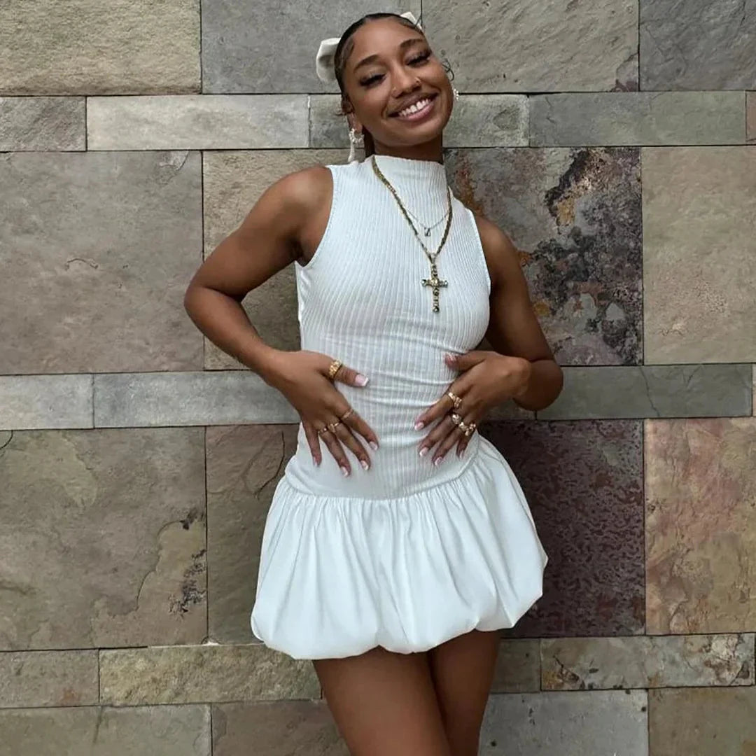 Miya™ Stylowa sukienka bombka z odkrytymi plecami