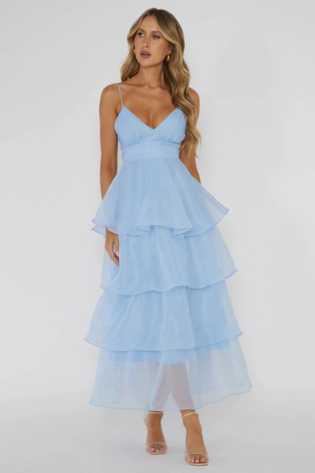 Nina Vidal™ Sukienka maxi z falbankami