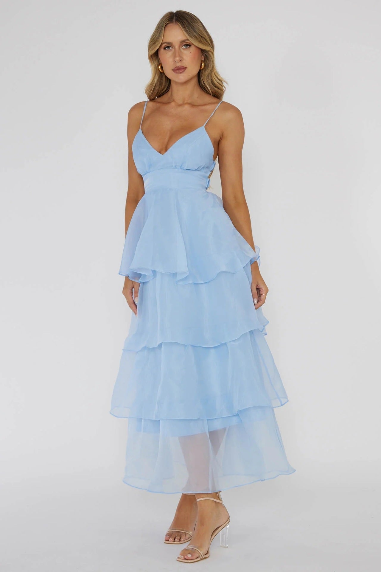 Nina Vidal™ Sukienka maxi z falbankami