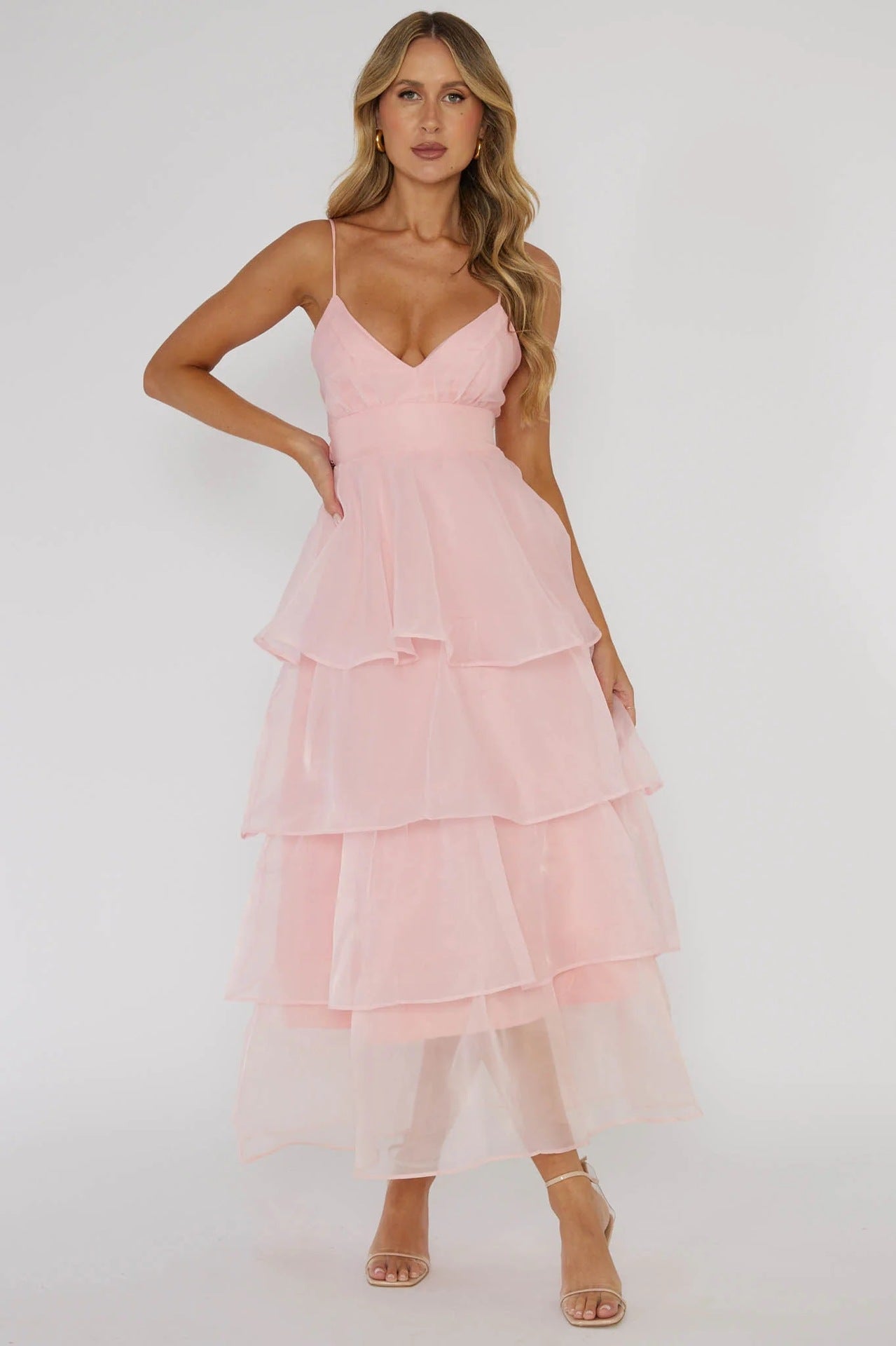 Nina Vidal™ Sukienka maxi z falbankami