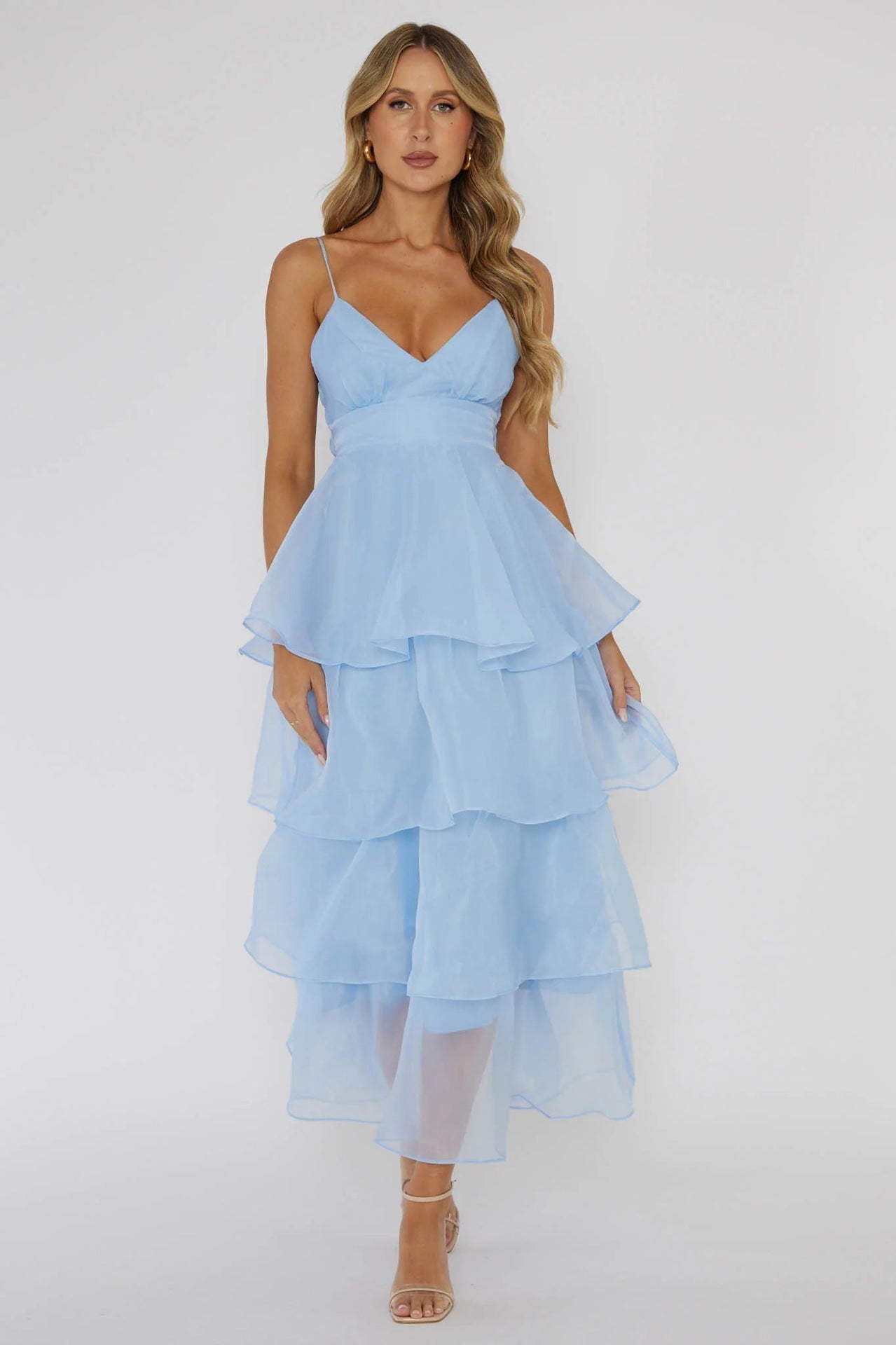 Nina Vidal™ Sukienka maxi z falbankami