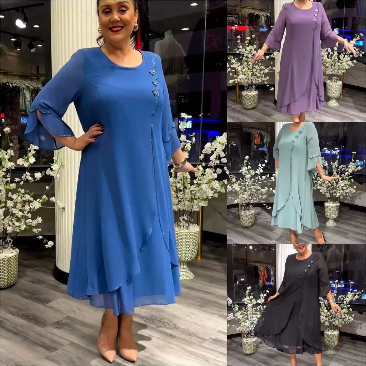 Nina Zambito™ Elegancka długa sukienka