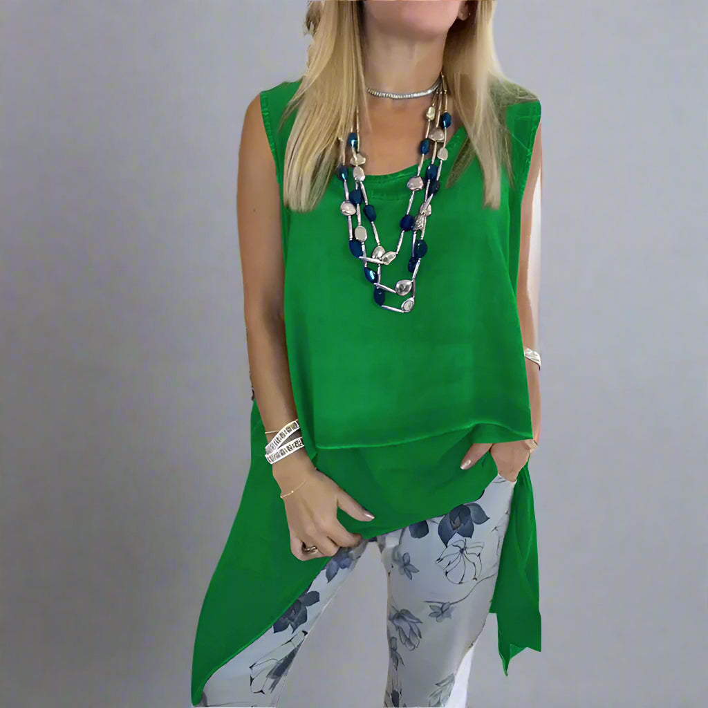 Rina Lizzio™ Casualowy monochromatyczny długi podkoszulek