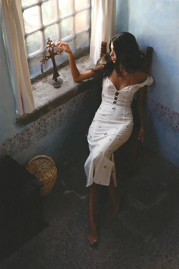 Sabrina Brook™ Letnia haftowana sukienka