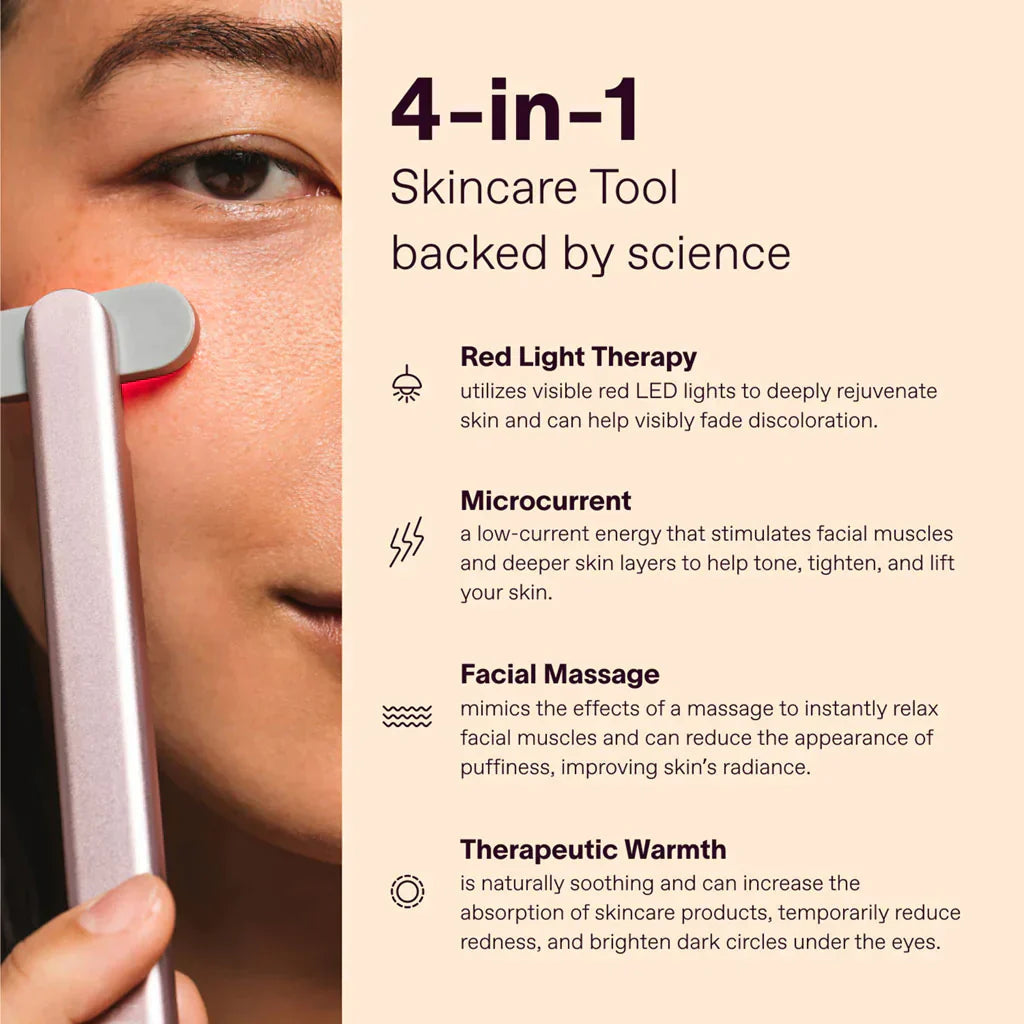 SkinWave Pro+™️ Narzędzie do pielęgnacji skóry EMS do terapii światłem czerwonym