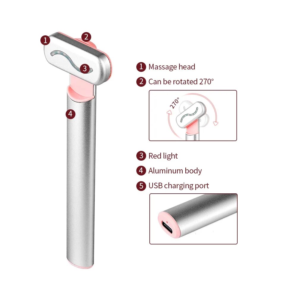 SkinWave Pro+™️ Narzędzie do pielęgnacji skóry EMS do terapii światłem czerwonym