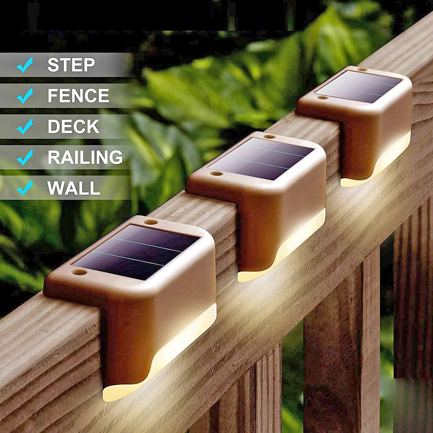 SmartDeck™ Wodoodporne, wielofunkcyjne lampy ogrodowe LED zasilane energią słoneczną