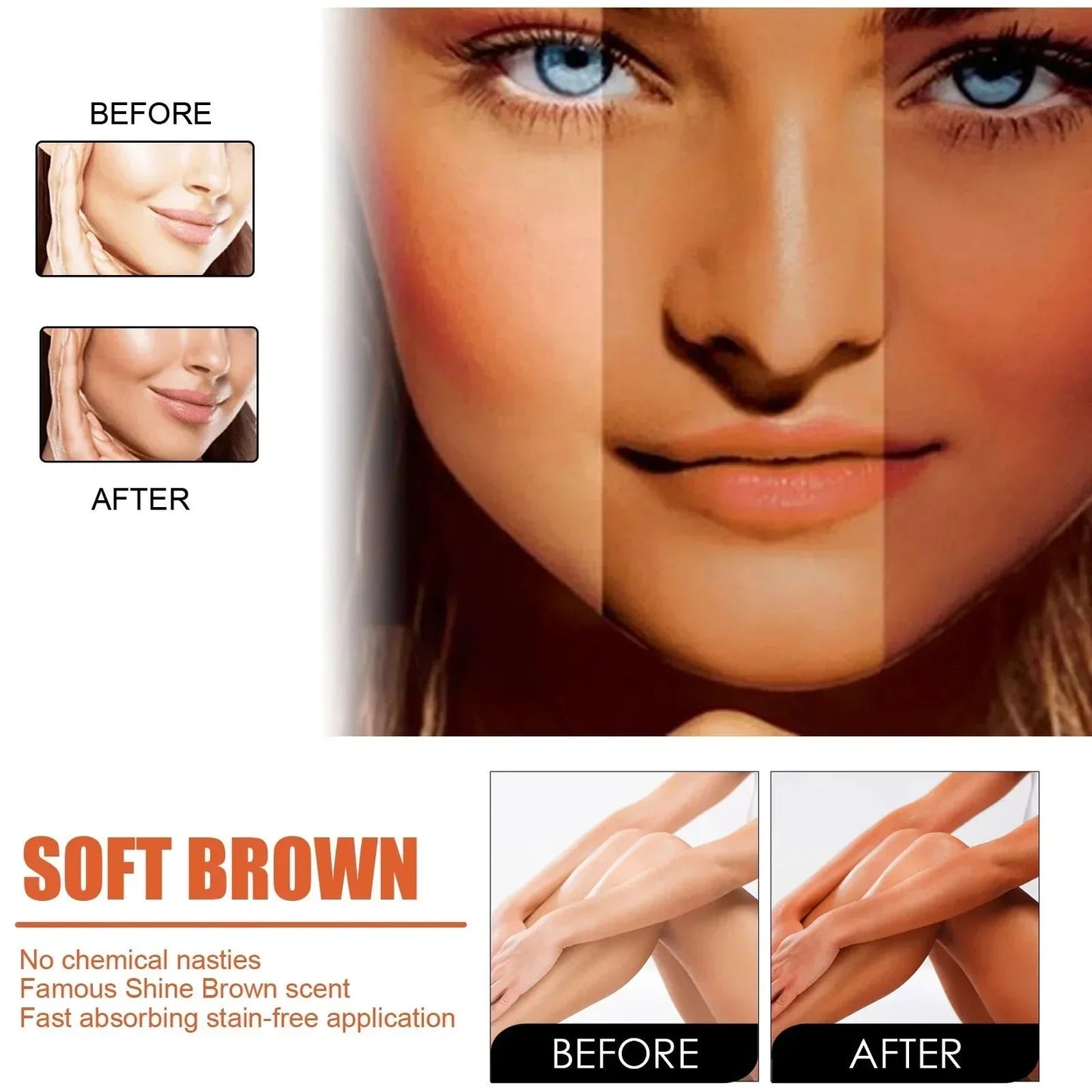 Soft Brown+ Pro™️ Krem samoopalający
