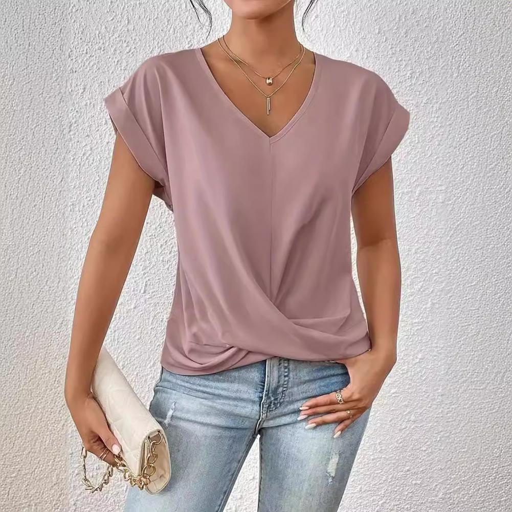 Tabita Varallo™ Oddychająca koszulka z modnym twist front