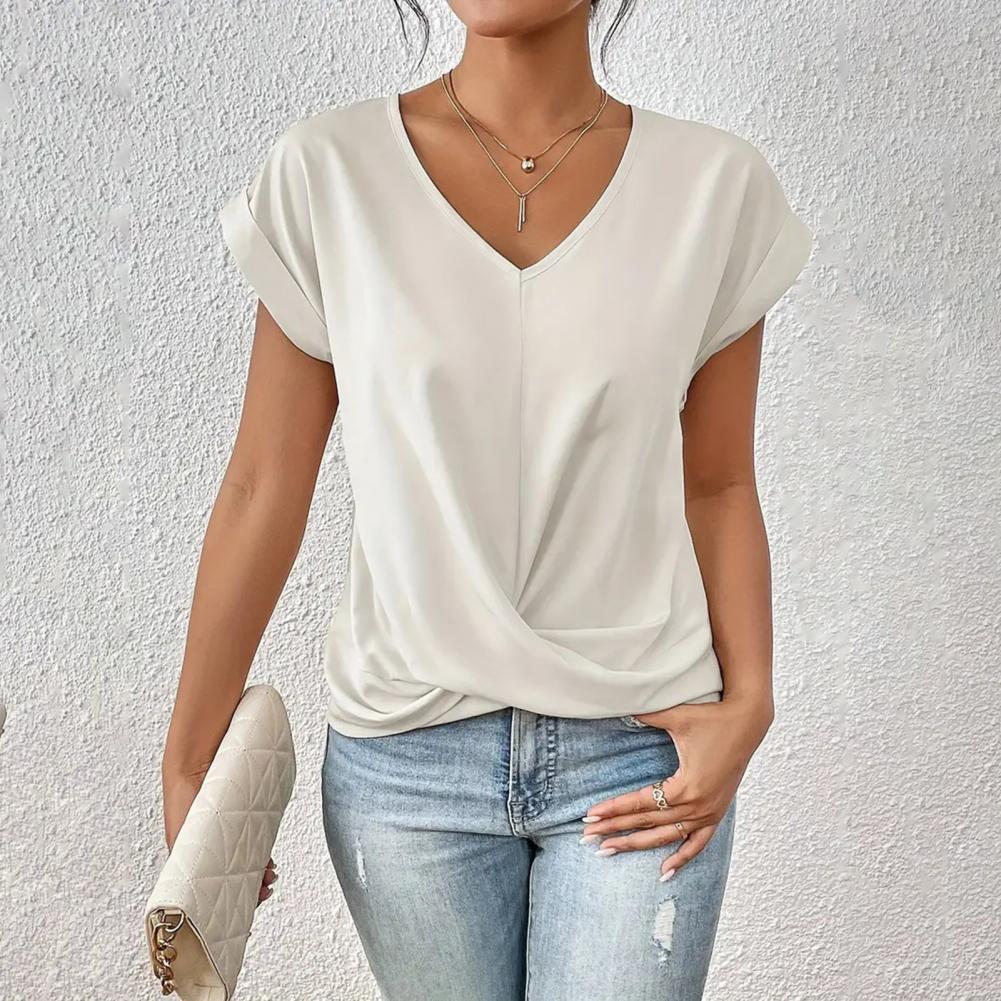 Tabita Varallo™ Oddychająca koszulka z modnym twist front