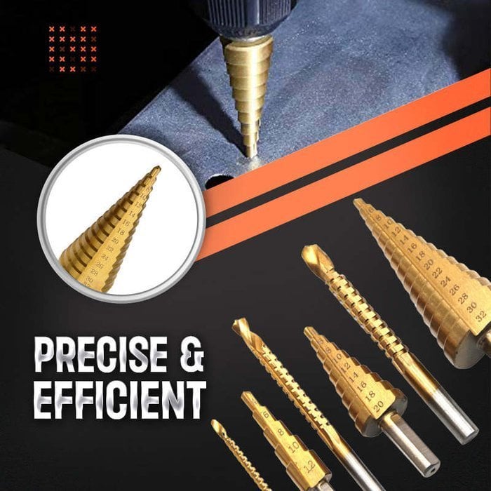 Turbo Bore™ Zestaw wierteł tytanowych do wiercenia w metalu 6 szt