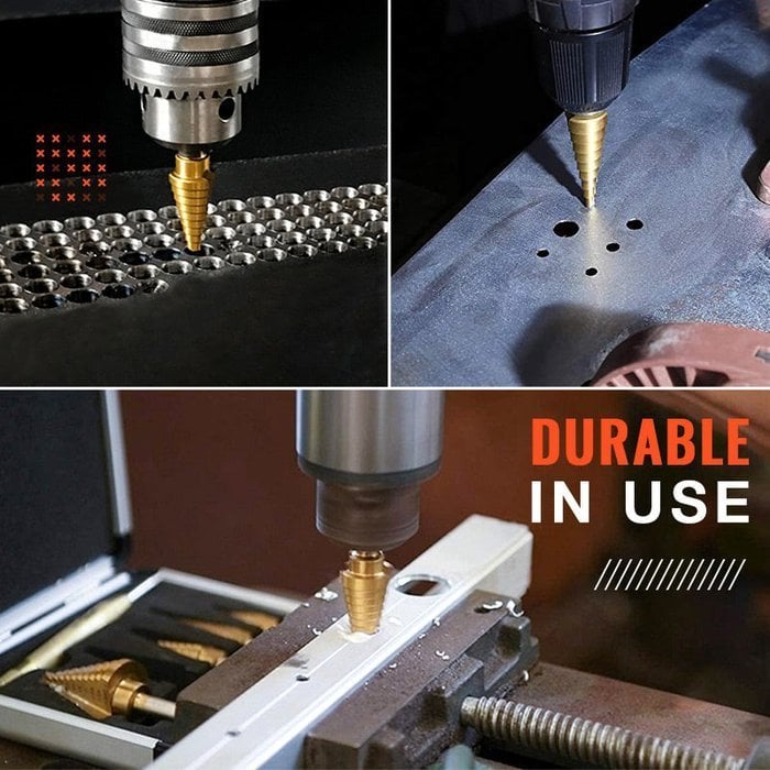 Turbo Bore™ Zestaw wierteł tytanowych do wiercenia w metalu 6 szt