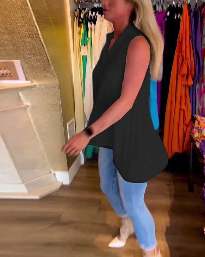 Ugolina™ Bluzka koszulowa bez rękawów