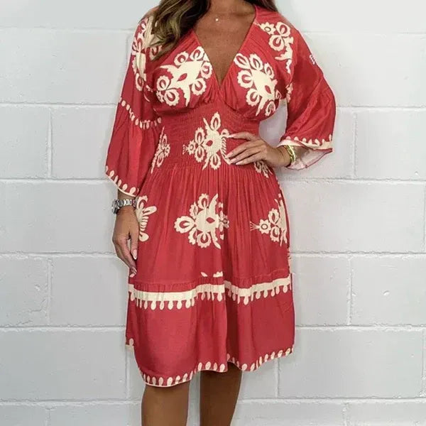 Ulfa Carboni™ Sukienka damska boho w kwiaty