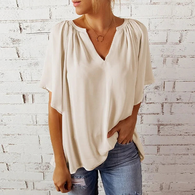 Vanessa Capelli™ Damski top letni z rękawami typu nietoperz