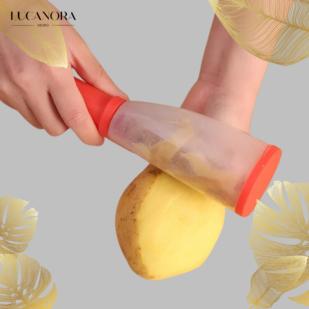 Veggie Pro™ Skrobak kuchenny ze stali nierdzewnej z pojemnikiem do przechowywania